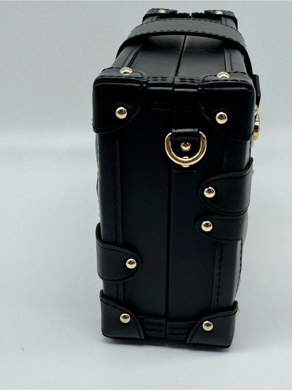 Lambskin Malletage Petite Malle Black Beige